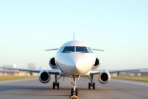 Business jet on runway